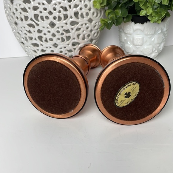 Pair Copper Candle Stick Holders Fantasy Copperware Ltd - Picture 8 of 10